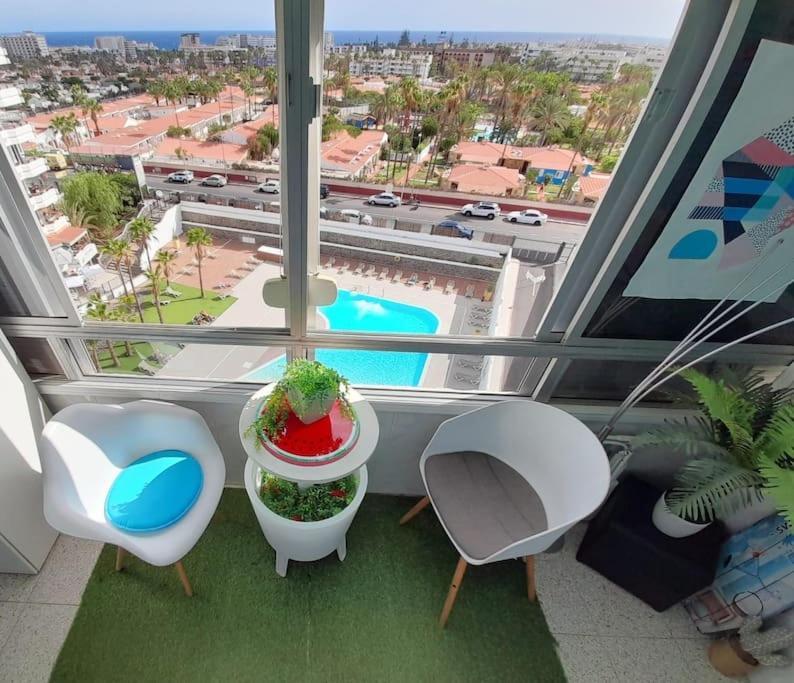 Traumhafte Wohnung Mit Panoramablick Und Pool プラヤ・デル・イングレス エクステリア 写真